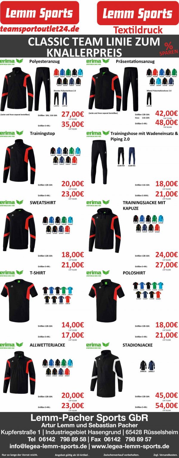 Classic Team Serie von ERIMA Classic Team Serie von ERIMA